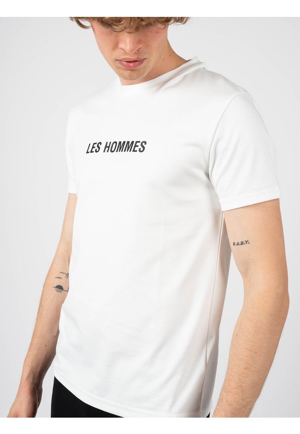 Les Hommes T-shirt | LF224302-0700-1009 | Grafic Print | Mężczyzna | Biały. Okazja: na co dzień. Kolor: biały. Materiał: bawełna. Wzór: nadruk. Styl: casual