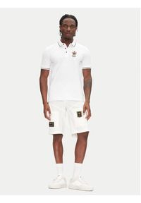 Aeronautica Militare Polo 251PO1850P191 Biały Slim Fit. Typ kołnierza: polo. Kolor: biały. Materiał: bawełna