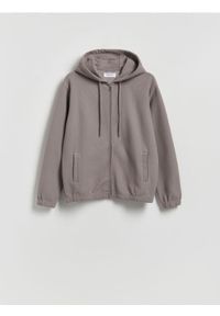 Reserved - Rozpinana bluza z kapturem - brązowy. Kolor: brązowy. Materiał: bawełna, dzianina