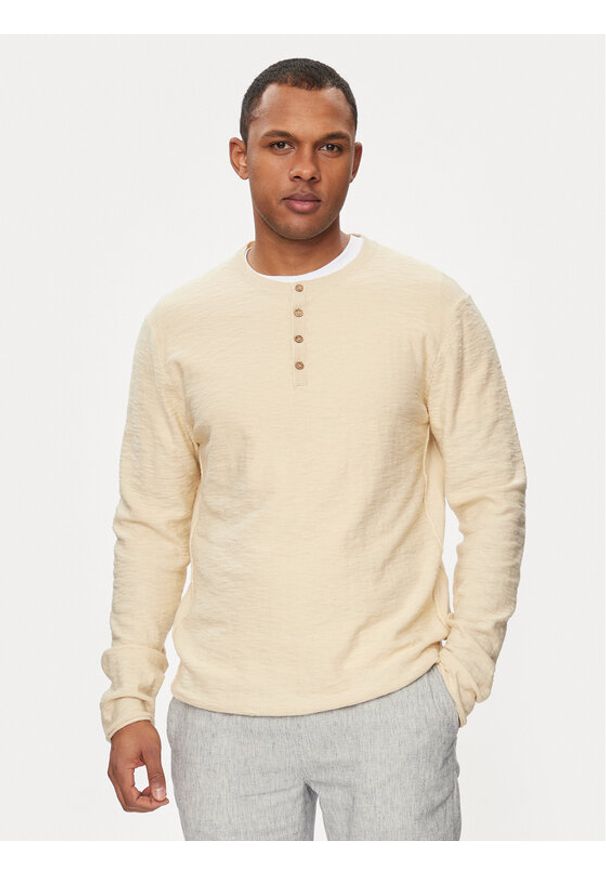 INDICODE Sweter Mattiaxa 30-458 Beżowy Regular Fit. Kolor: beżowy. Materiał: bawełna