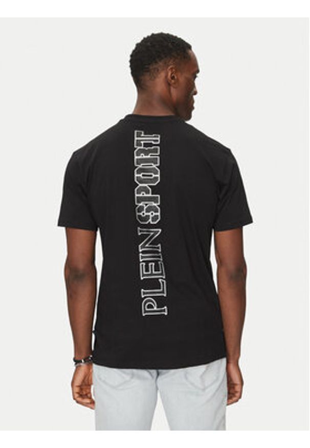 Plein Sport T-Shirt SAEC MTK8019 STE001N Czarny Regular Fit. Kolor: czarny. Materiał: bawełna. Styl: sportowy