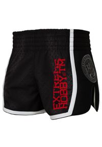 Spodenki Muay Thai męskie EXTREME HOBBY BLACK ARMOUR. Kolor: czarny. Materiał: poliester, elastan