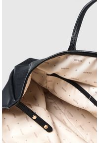 Guess - GUESS Czarna damska shopperka Victtoria. Kolor: czarny. Materiał: skórzane #3