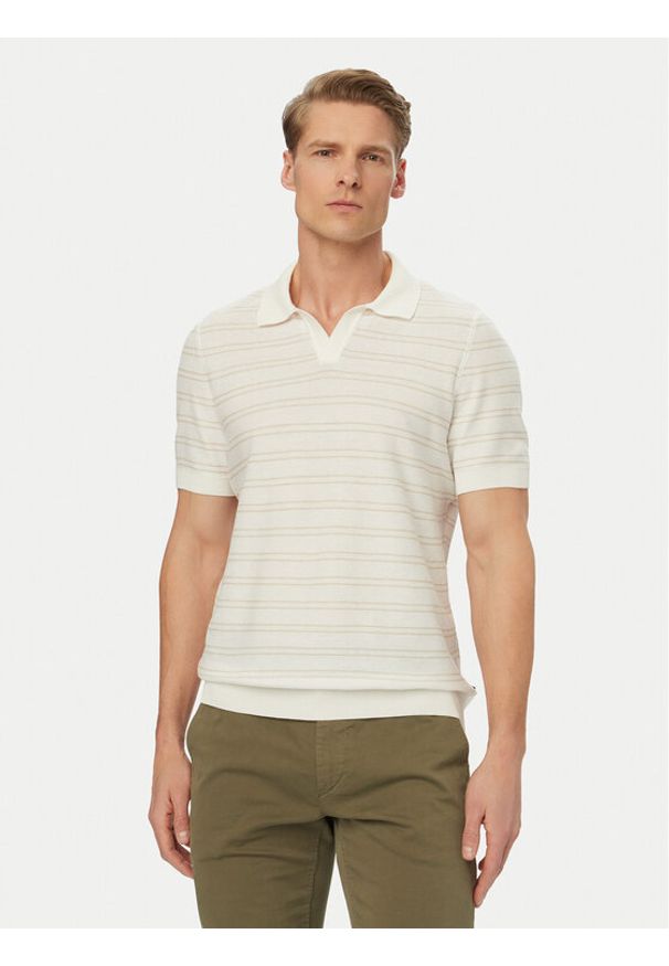 BOSS Polo H-Narciso 50560483 Biały Regular Fit. Typ kołnierza: polo. Kolor: biały. Materiał: bawełna