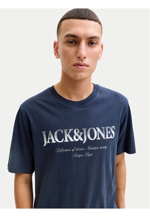 Jack & Jones T-Shirt Evin 12290173 Niebieski Regular Fit. Kolor: niebieski. Materiał: bawełna