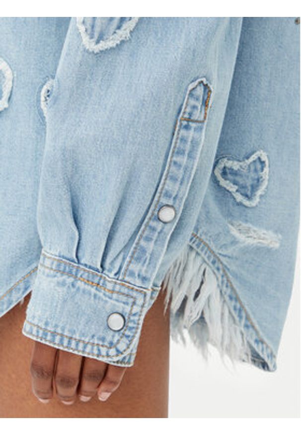 One Teaspoon Koszula jeansowa Everyday Studded 26714 Niebieski Relaxed Fit. Kolor: niebieski. Materiał: bawełna