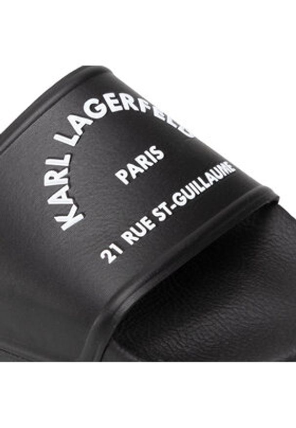 Karl Lagerfeld - KARL LAGERFELD Klapki KL70008 Czarny. Kolor: czarny. Materiał: skóra