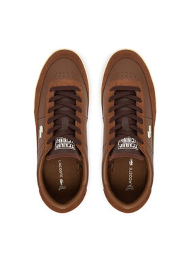 Lacoste Sneakersy Aura 51SMA0066 Brązowy. Kolor: brązowy. Materiał: skóra