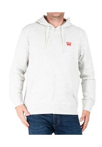 Wrangler - WRANGLER ZIP THRU HOODIE MĘSKA BLUZA ROZPINANA LOGO OAT MELE W664HAC17