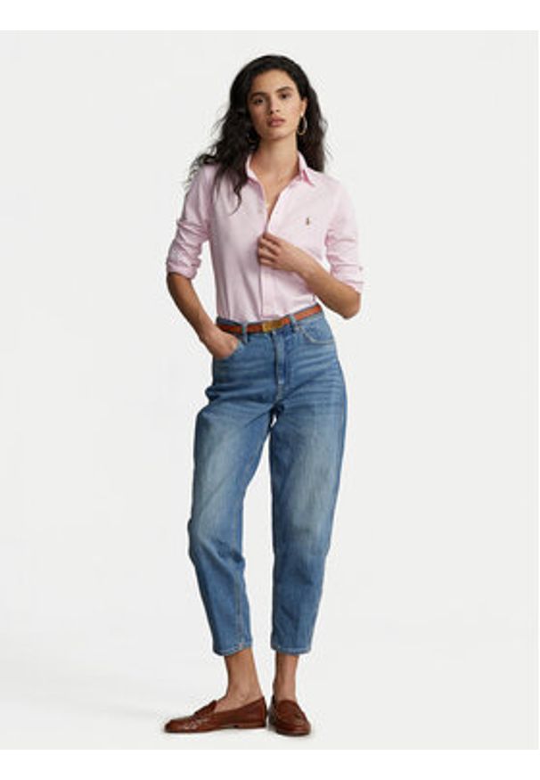 Polo Ralph Lauren Koszula Heidi 211664427002 Różowy Slim Fit. Typ kołnierza: polo. Kolor: różowy. Materiał: bawełna