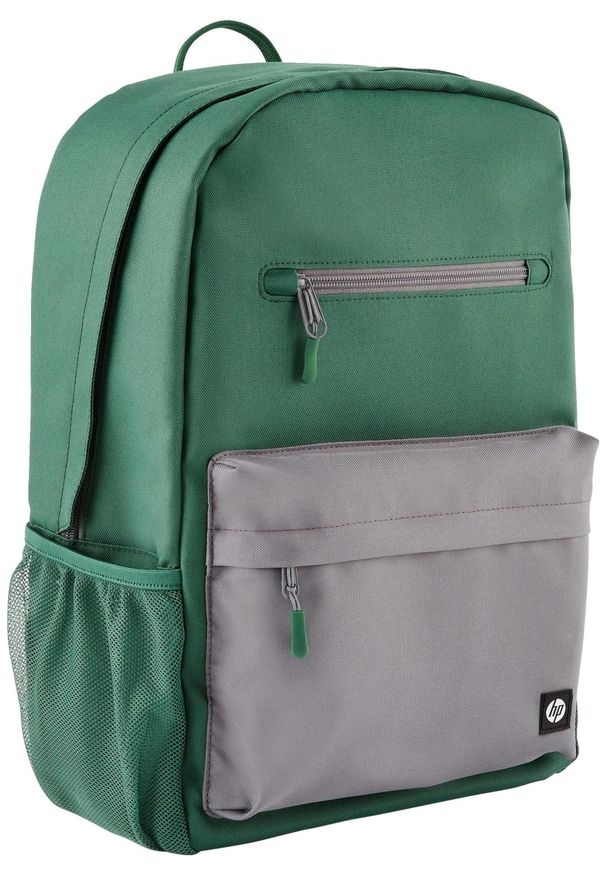 Plecak HP Campus 7J595AA zielony. Kolor: zielony. Materiał: materiał. Wzór: paski. Styl: elegancki, casual