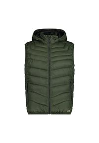 Kamizelka puchowa bez rękawów z kapturem CMP. Typ kołnierza: kaptur. Kolor: zielony. Materiał: puch. Długość rękawa: bez rękawów #1
