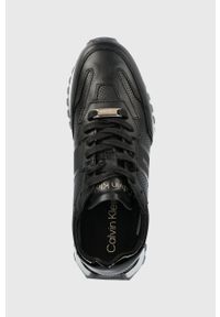 Calvin Klein sneakersy skórzane kolor czarny. Nosek buta: okrągły. Zapięcie: sznurówki. Kolor: czarny. Materiał: skóra #2