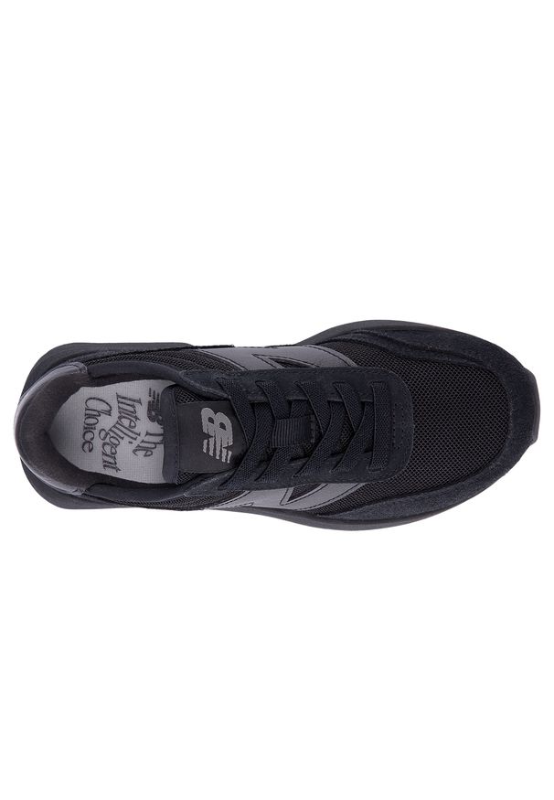 Buty dziecięce New Balance PH370BB – czarne. Kolor: czarny. Materiał: zamsz, skóra. Szerokość cholewki: normalna