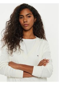 Tommy Jeans Sweter Tjw Essential DW0DW18670 Écru Regular Fit. Materiał: wiskoza, bawełna #3