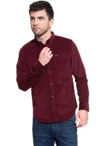 Lee - KOSZULA LEE BUTTON DOWN BURGUNDY L880MRMF. Typ kołnierza: button down. Kolor: czerwony. Materiał: materiał #7