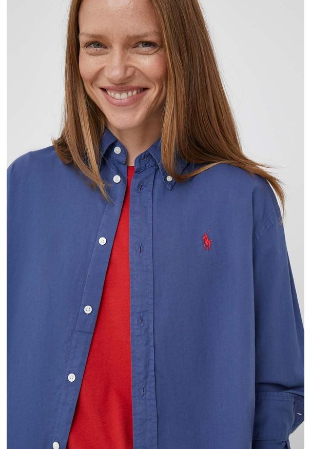 ラルフローレン Niebieska koszula Polo Ralph Lauren polo, długa, klasyczna