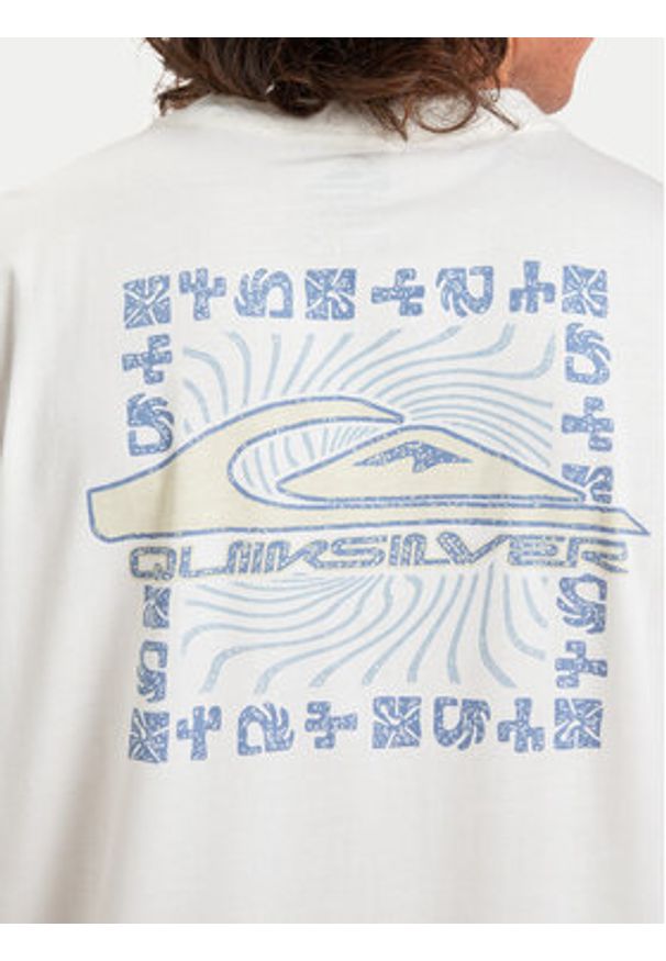 Quiksilver T-Shirt Evo Border Lines EQYZT08191 Biały Regular Fit. Kolor: biały. Materiał: bawełna