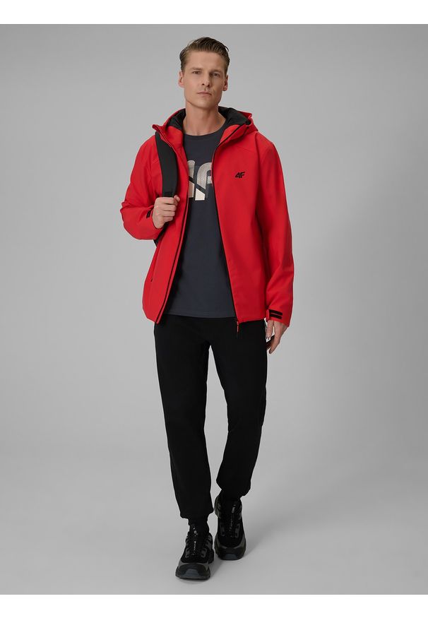 4f - 4F Kurtka przejściowa membrana 5000 męska - czerwona XL. Okazja: na spacer, na co dzień. Kolor: czerwony. Materiał: materiał. Styl: casual