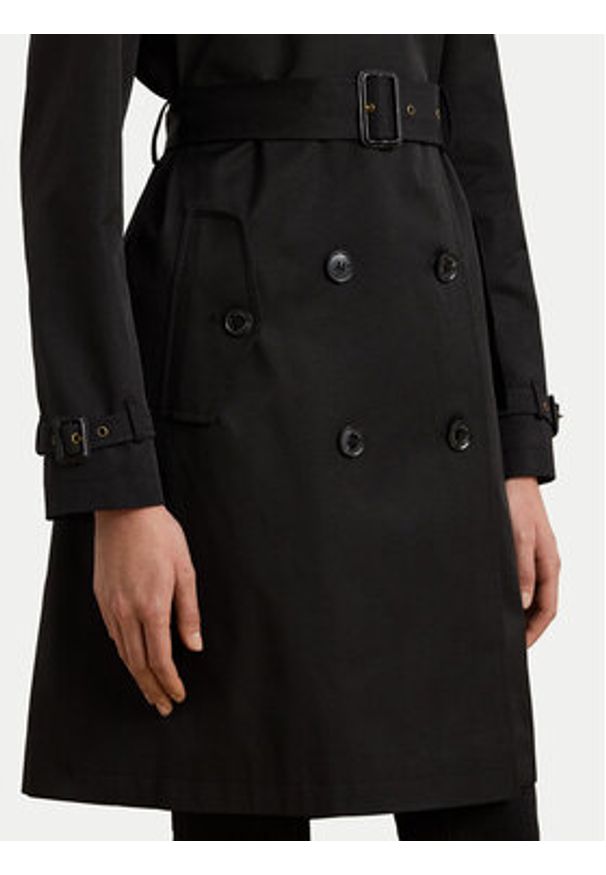 Lauren Ralph Lauren - LAUREN RALPH LAUREN Płaszcz przejściowy 297967122001 Czarny. Kolor: czarny. Materiał: bawełna
