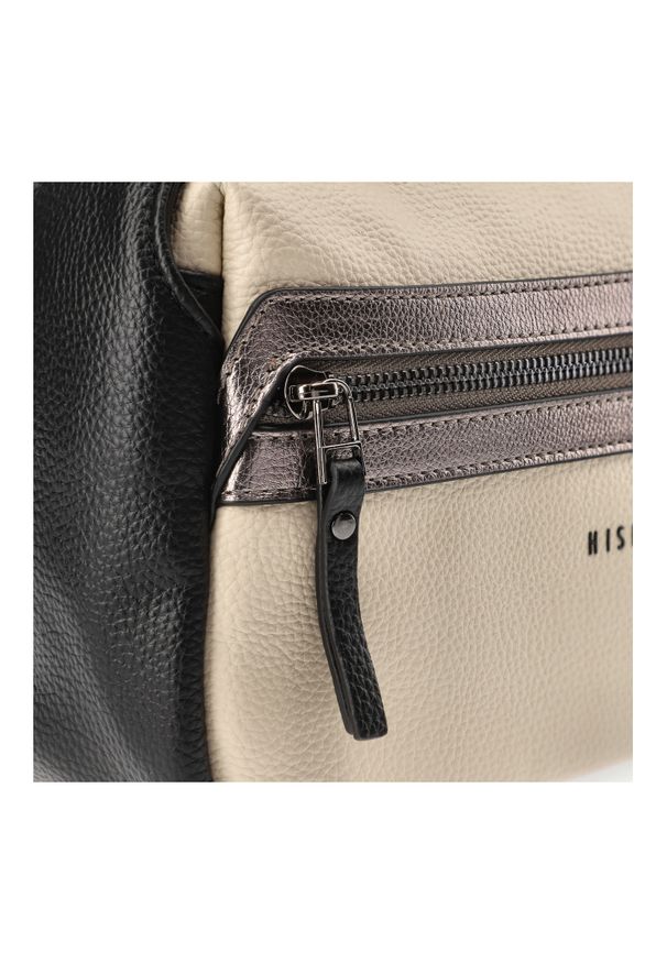 Beżowa Modna Damska Listonoszka Hispanitas. Kolor: beżowy. Materiał: skórzane. Rodzaj torebki: na ramię