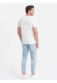 Ombre Clothing - T-shirt męski bawełniany z nadrukiem California - biały V1 OM-TSPT-0128 - XXL. Kolor: biały. Materiał: bawełna. Wzór: nadruk. Sezon: lato. Styl: klasyczny #3