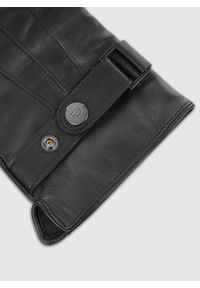 Pako Lorente - PAKO LORENTE - Czarne rękawiczki męskie z regulacją. Kolor: czarny. Materiał: skóra, poliester #2