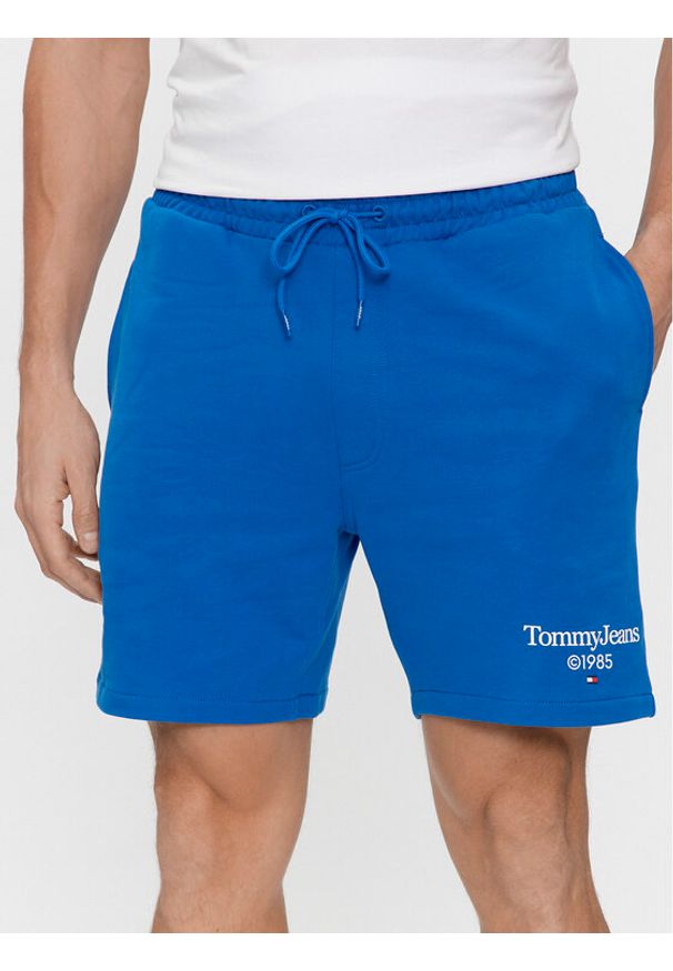 Tommy Jeans Szorty sportowe Tjm Entry Graphic DM0DM19153 Niebieski Regular Fit. Kolor: niebieski. Materiał: bawełna. Styl: sportowy