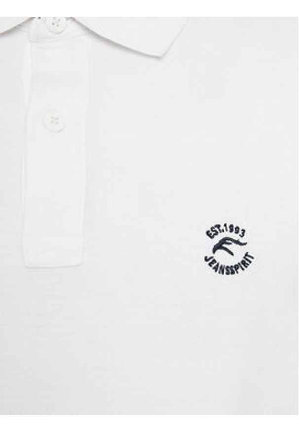 INDICODE Polo Wadim 40-913 Biały Slim Fit. Typ kołnierza: polo. Kolor: biały. Materiał: bawełna