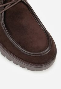 Born2be - Brązowe Sznurowane Półbuty Mokasyny w Żeglarskim Stylu Charnys. Okazja: na co dzień, na spacer. Kolor: brązowy. Materiał: jeans. Styl: klasyczny, casual #8