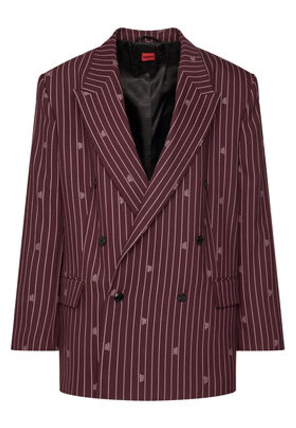 Hugo - HUGO Marynarka Antegi 50554428 Bordowy Relaxed Fit. Kolor: czerwony. Materiał: syntetyk