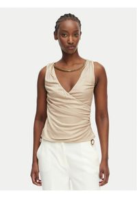 Marciano Guess Top G6GP11 K3617 Beżowy Slim Fit. Kolor: beżowy. Materiał: wiskoza #1