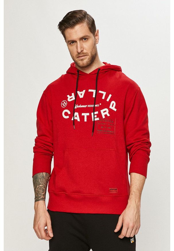 CATerpillar - Caterpillar - Bluza. Okazja: na co dzień. Kolor: czerwony. Wzór: nadruk. Styl: casual
