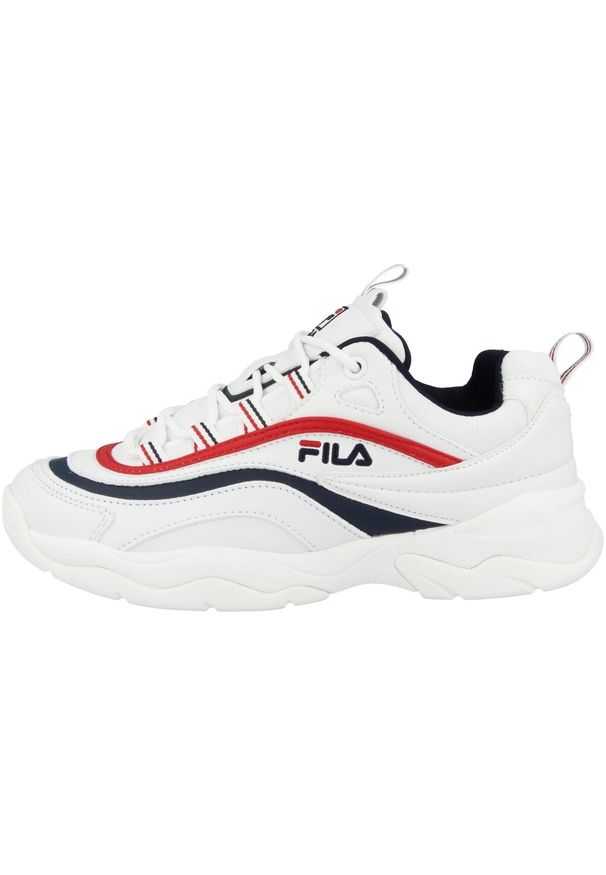 Buty uniwersalne damskie Fila Ray Low Wmn. Zapięcie: sznurówki. Kolor: wielokolorowy, czarny, czerwony. Materiał: materiał, syntetyk. Szerokość cholewki: normalna. Sport: turystyka piesza