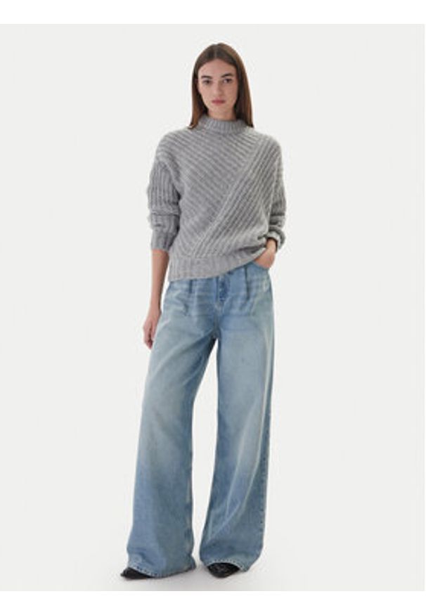 Mustang Sweter Erin 1016786 Szary Relaxed Fit. Kolor: szary. Materiał: syntetyk
