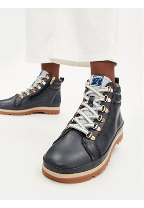 Pikolinos Trzewiki W3W-8564ST Granatowy. Kolor: niebieski. Materiał: skóra