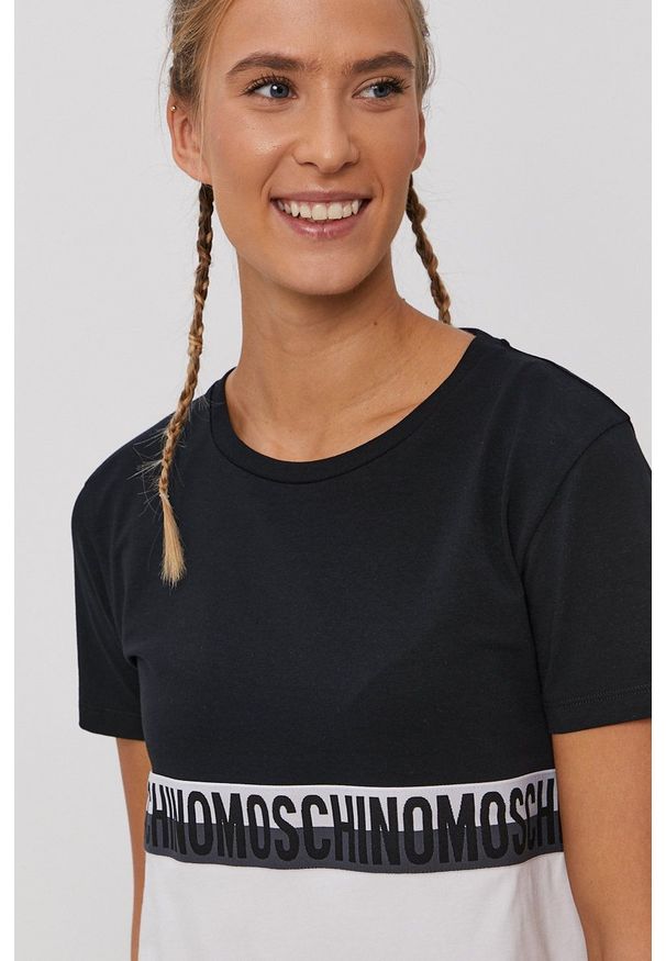 Moschino Underwear T-shirt damski kolor czarny. Okazja: na co dzień. Kolor: czarny. Styl: casual