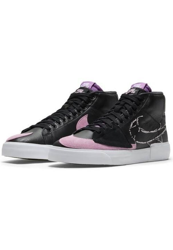 Buty do chodzenia męskie Nike SB Zoom Blazer Mid Edge. Zapięcie: sznurówki. Kolor: czarny. Materiał: materiał. Szerokość cholewki: normalna. Model: Nike Zoom. Sport: turystyka piesza