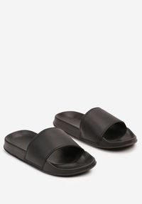 Born2be - Czarne Klapki z Lekkiej Pianki na Płaskiej Podeszwie Vikova. Kolor: czarny. Wzór: gładki. Sezon: lato. Obcas: na płaskiej podeszwie #2