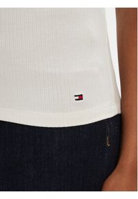 TOMMY HILFIGER - Tommy Hilfiger T-Shirt WW0WW45731 Écru Slim Fit. Materiał: wiskoza #3