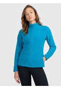 4f - 4F Polar ze stójką slim damski - turkusowy M. Typ kołnierza: kołnierzyk stójkowy. Kolor: turkusowy. Materiał: polar. Sport: wspinaczka #1