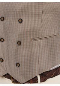 Pako Lorente - PAKO LORENTE - Dwurzędowa kamizelka męska w drobną kratę. Materiał: poliester, elastan, wiskoza. Styl: elegancki, młodzieżowy #5