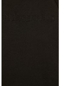 Karl Lagerfeld - Bluza bawełniana. Typ kołnierza: kaptur. Kolor: czarny. Materiał: bawełna. Długość rękawa: długi rękaw. Długość: długie. Wzór: aplikacja #2