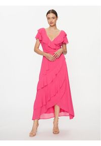 YAS Sukienka koktajlowa 26031404 Różowy Regular Fit. Kolor: różowy. Materiał: syntetyk. Styl: wizytowy #1