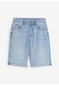 bonprix - Szorty dżinsowe ze stretchem, Loose Fit. Kolor: niebieski