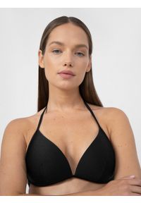 4f - Góra od bikini damska. Kolor: czarny. Materiał: materiał #2