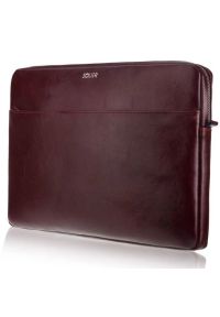 Skórzany pokrowiec etui na laptopa 15 cali Solier SA24A burgundowy. Kolor: czerwony. Materiał: skóra. Styl: elegancki #1