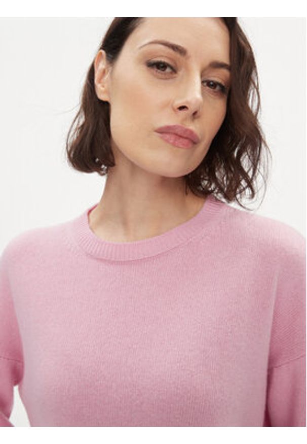 Weekend Max Mara Sweter Banda 2415361161 Różowy Regular Fit. Kolor: różowy. Materiał: wełna