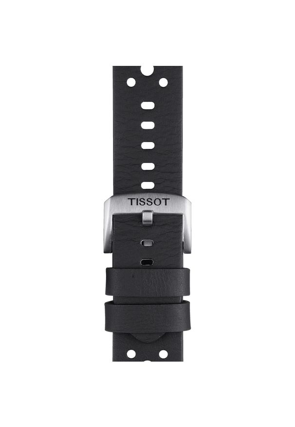 W.KRUK Tissot czarny pasek skórzany 22 mm. Kolor: czarny. Materiał: skóra. Styl: klasyczny, sportowy