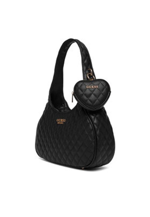 Guess Torebka Atabey HWQG98 94010 Czarny. Kolor: czarny. Materiał: skórzane